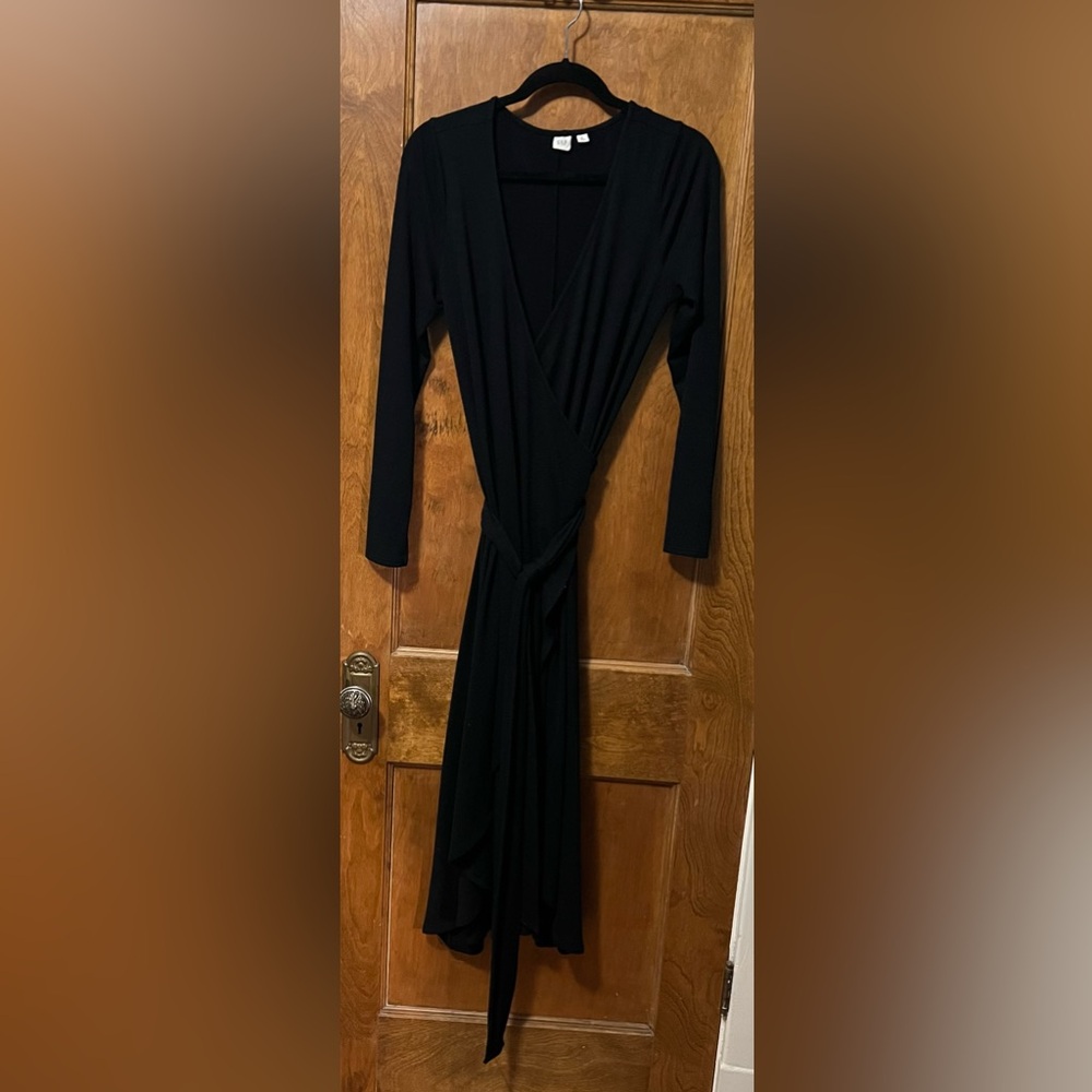 Gap knit wrap long sleeve dress